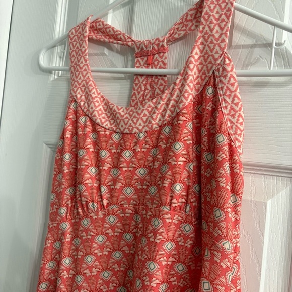 PrAna | Casual Outdoor Athleisure Knit T Back Sundress Orange Tribal | SZ S - Picture 2 of 7